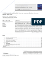 Critical, Sustainable and Threshold Fluxes For Membrane Filtration