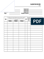 Form - Calibration Record