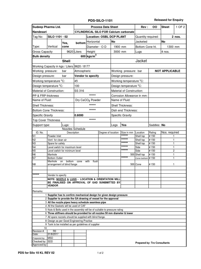 PDS For 1101 Rev 00 | PDF | Mechanical Engineering | Science
