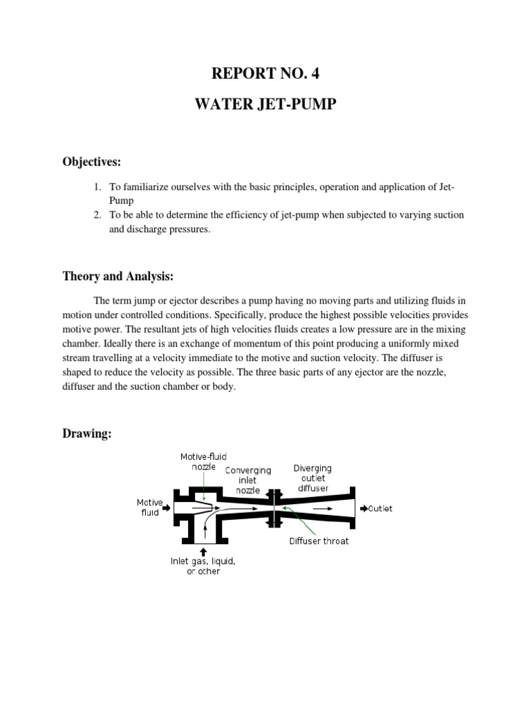 Understanding the Principles and Applications of Water Jet Pumps PDF Hydraulic Engineering