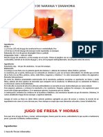 Jugo de naranja y zanahoria energético