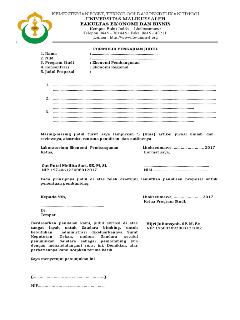 Judul Skripsi Ekonomi Pembangunan Konsentrasi Regional Pdf Ide Judul Skripsi Universitas