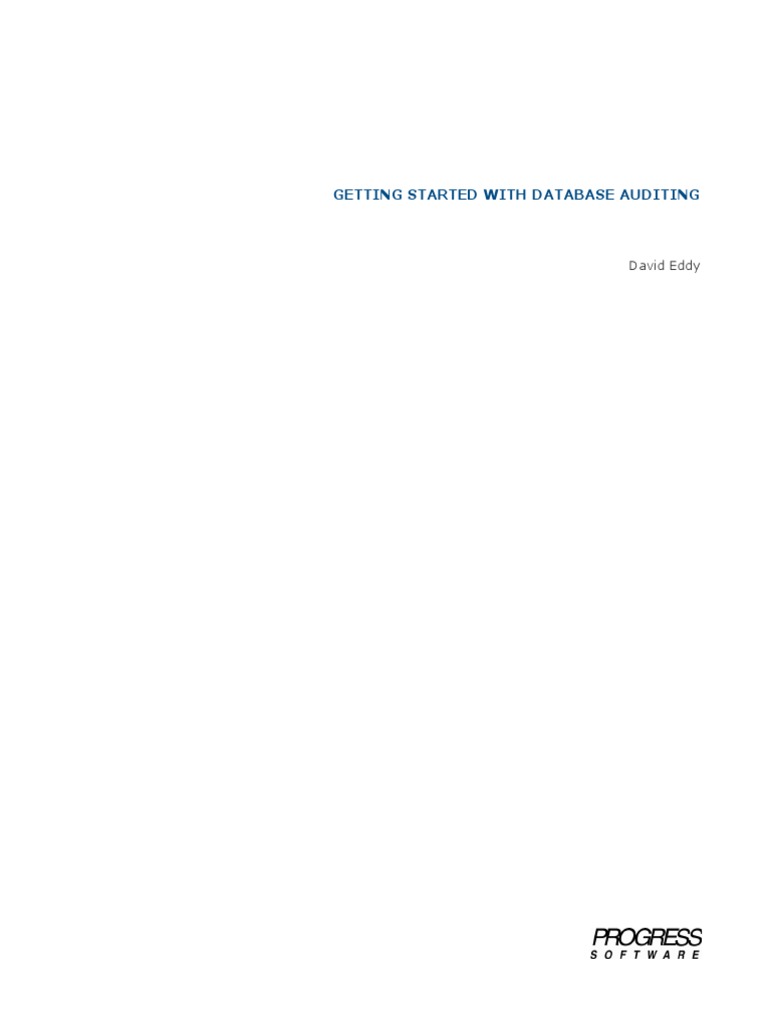 Progress - Getting Started With Database Auditing | PDF | Databases ...