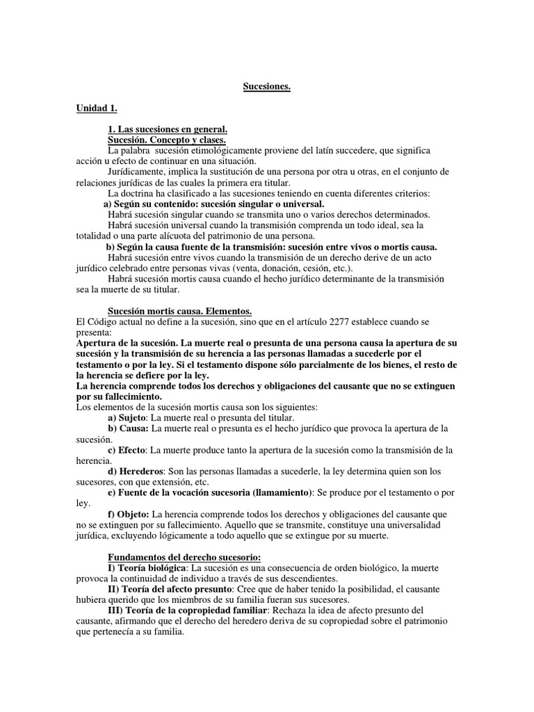 Ensayo de sucesion mortis causa