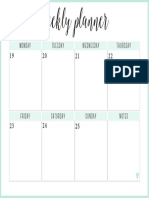Sea - Weekly Planner - Landscape - Fevereiro 19 a 25