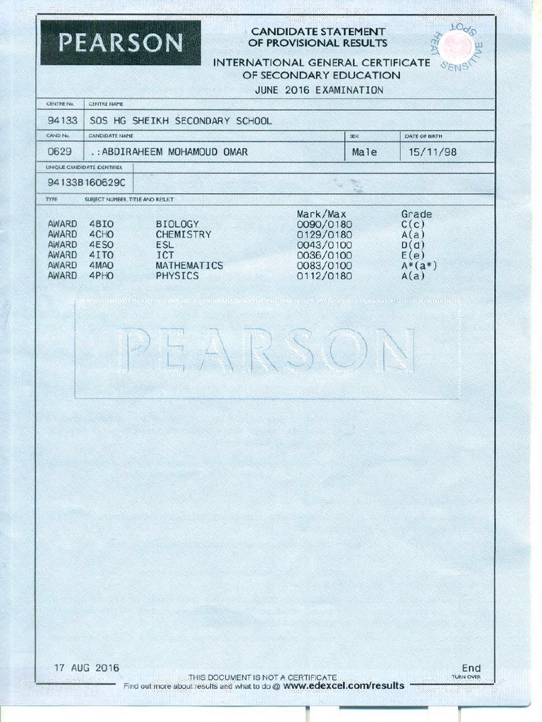 O Level Certificate PDF PDF