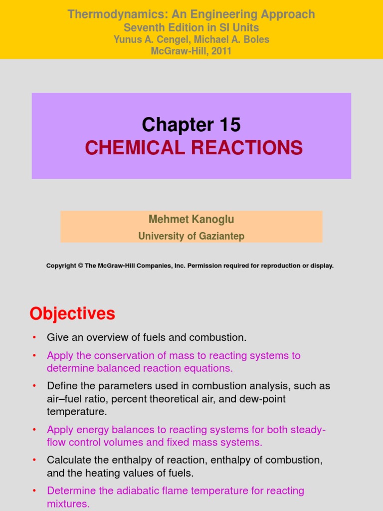 Powerpoint Lecture Slides To Chapter 15 Combustion Stoichiometry