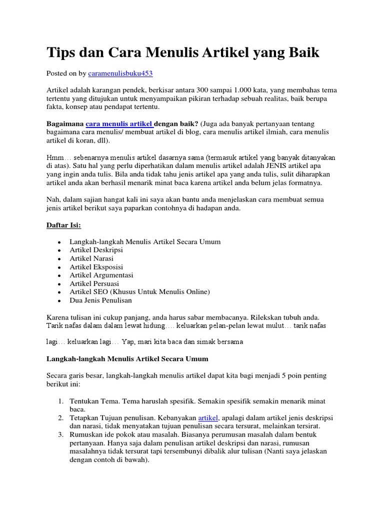 Langkah pertama menulis artikel penulis pemula di ruang kerja