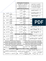 Formulas Identidades Trigonométricas