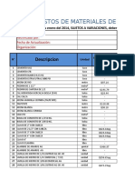 Lista Final de Materiales 2014