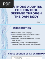 Methods Adapted For Control Seepage Throgh The Dam