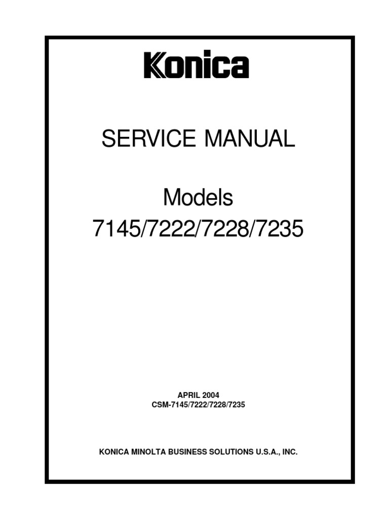 Konica SERVICE MANUAL.pdf | Ac Power Plugs And Sockets | Electrical  Connector