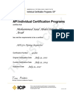 API Individual Certification Programs: Mohammed Said Abdel-Salam Abo Arab