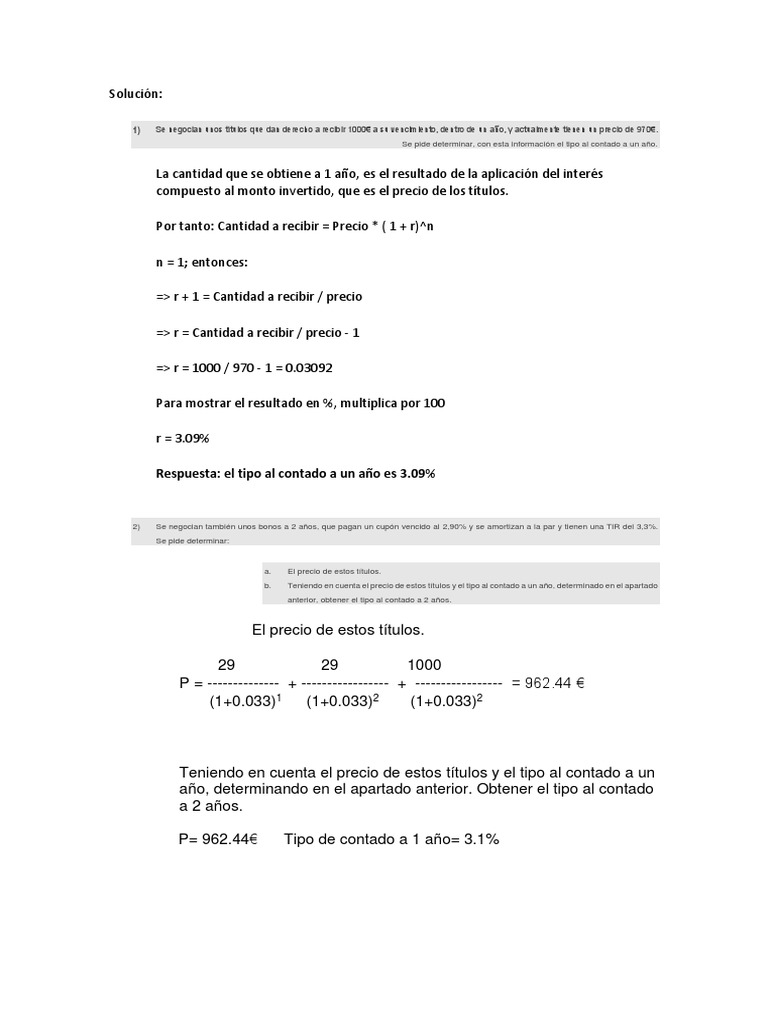 Ejercicios Matematicas Financieras | PDF | Tasas de interés | Ciencias ...