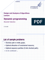 Dynamic Programming: Design and Analysis of Algorithms