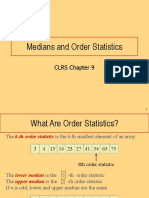 Medians and Order Statistics: CLRS Chapter 9