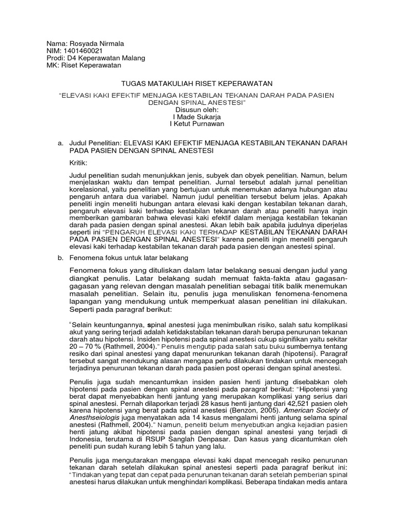 ⁂ Contoh laporan kritik jurnal