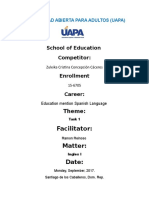 Facilitator: Matter: Date:: School of Education Competitor