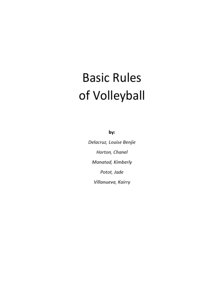 Basic Rules PDF Volleyball Recreation