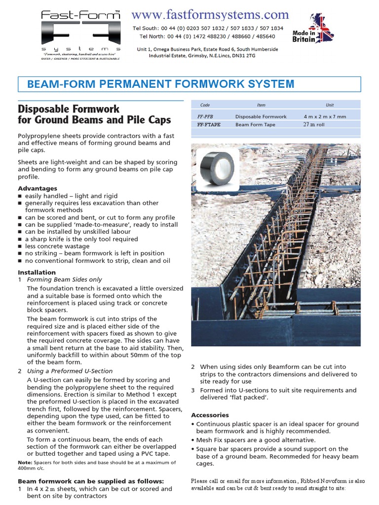 Disposable Formwork for Beams & Caps | PDF | Deep Foundation | Beam ...