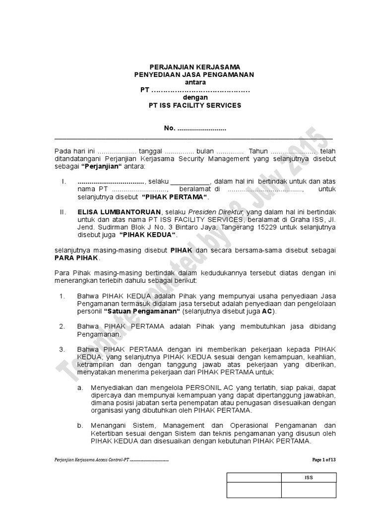 Draft Perjanjian Kerjasama Pdf