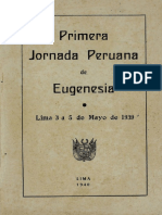 Primera Jornada Peruana de  Eugenesia 1939