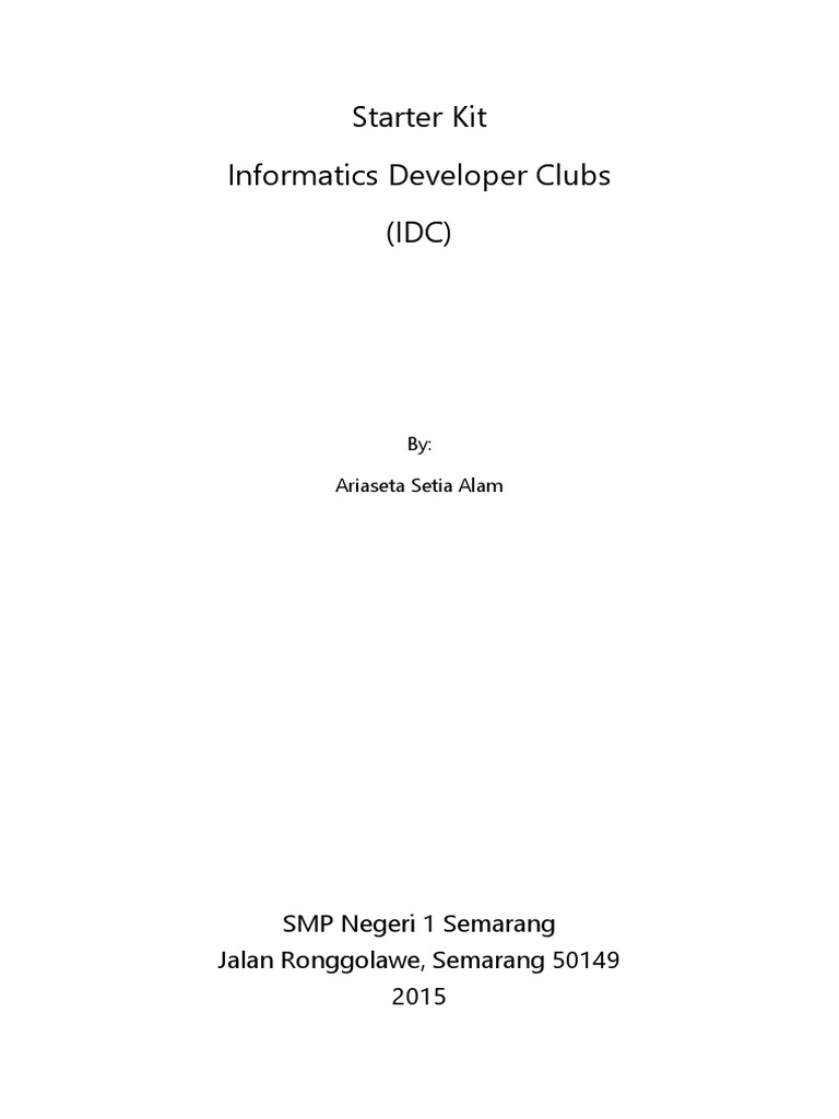 Panduan Belajar di Informatics Developer Club | PDF