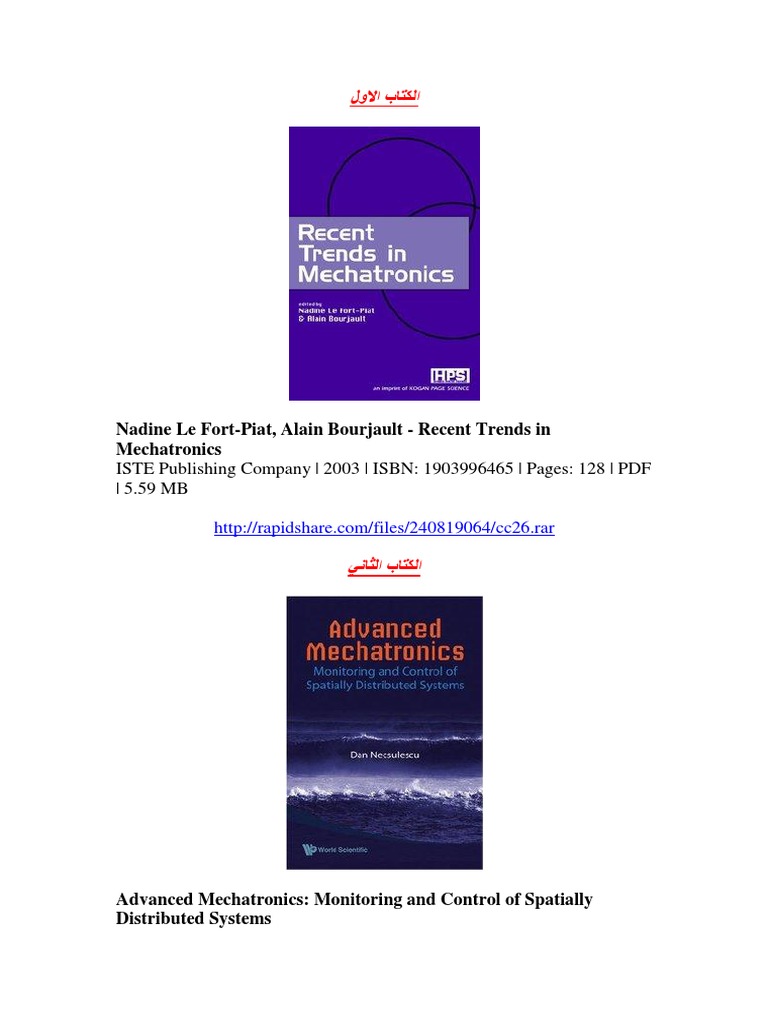 Top 20 Mechatronics Books PDF | PDF | Mechatronics | Science And Technology