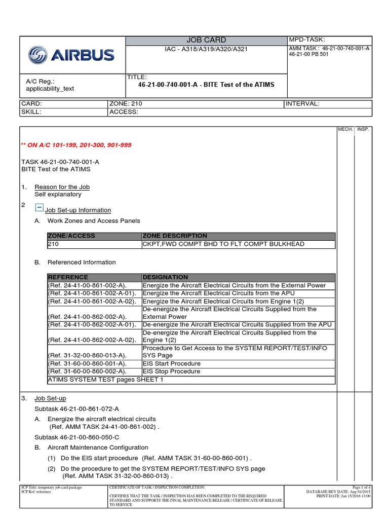 Task 46!21!00740001A Bite Test of The Atims PDF Jet Aircraft