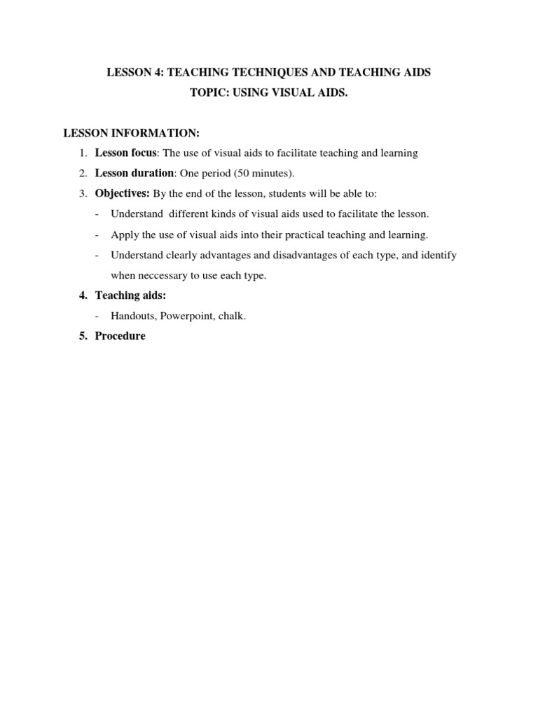 Lesson 5Teaching Aids PDF Lesson Educational Psychology