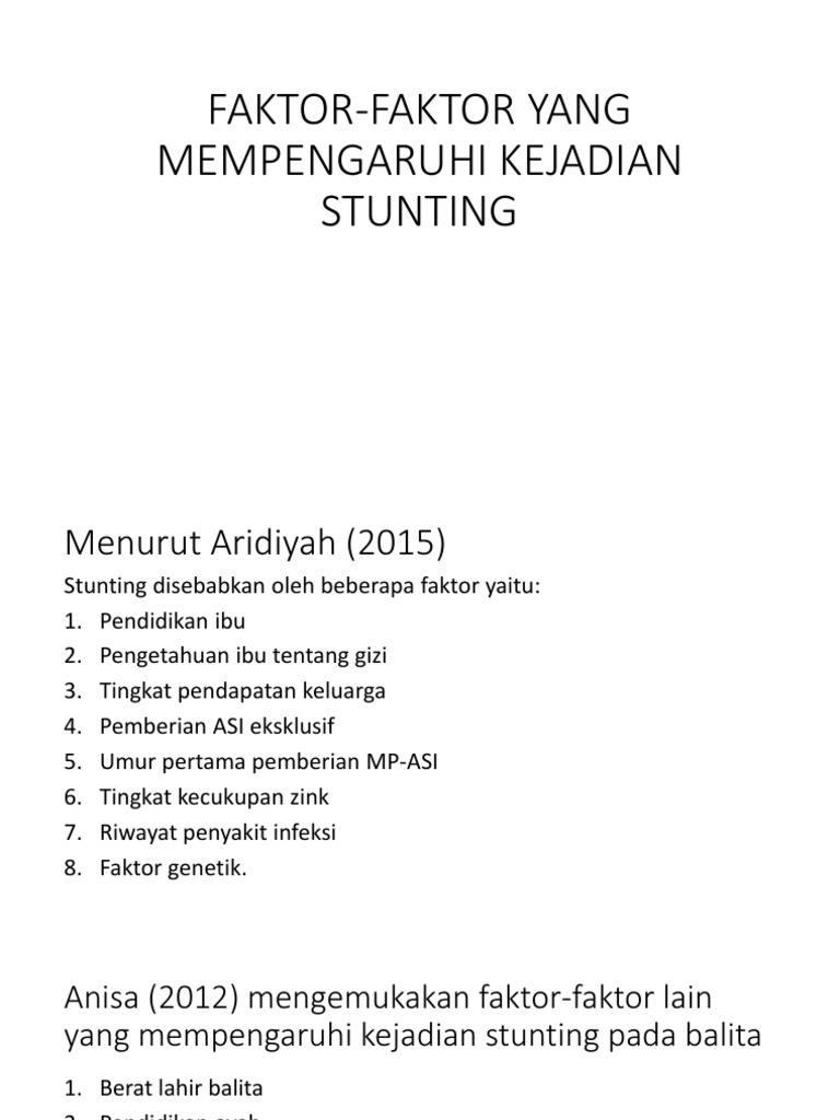 Faktor Penyebab Stunting pada Balita | PDF