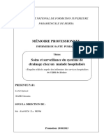 331 Soins Et Surveillance Du Système de Drainage Chez Un Malade Hospitalisée Enquête Réalisée Auprès Des Infirmiers Des Services Hospitaliers de l'EPH de Biskra