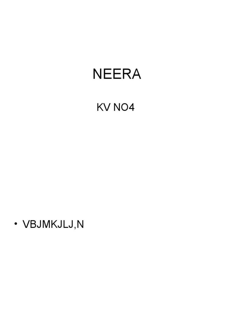 NEERA KV NO4 Overview | PDF