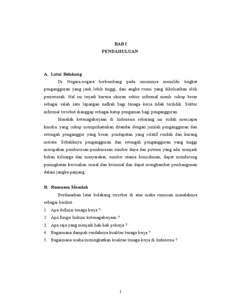 MAKALAH KETENAGAKERJAAN