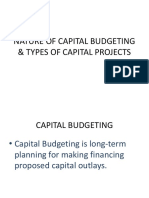 Nature of Capital Budgeting & Types of Capital Projects