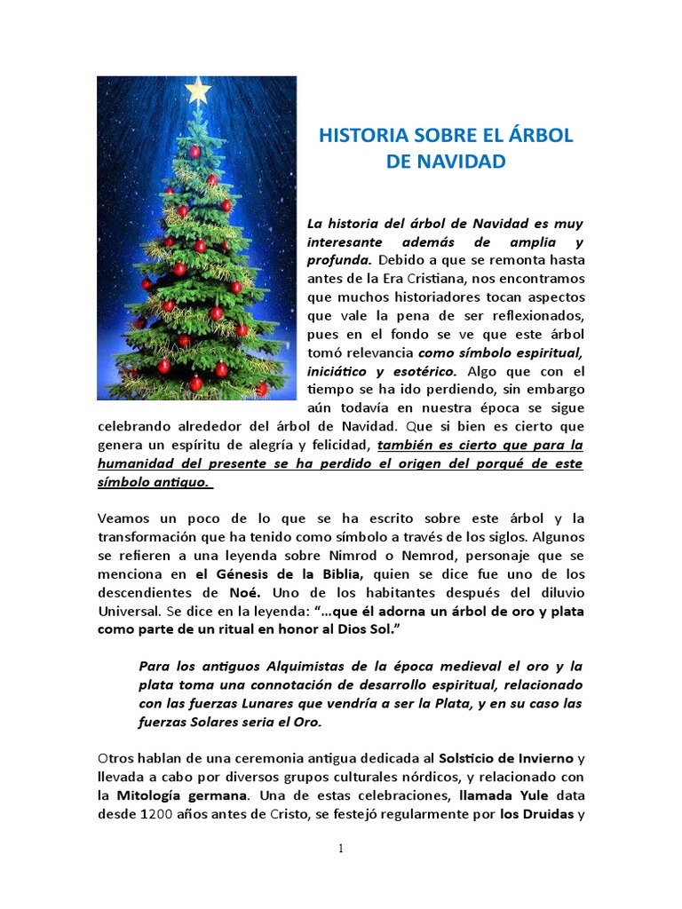 Origen e historia del árbol de Navidad