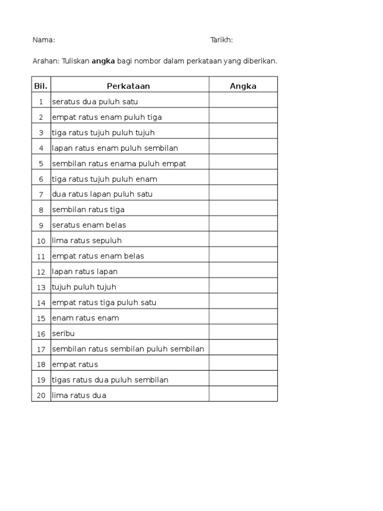 Tukar Perkataan Ke Angka Pdf