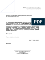 Carta de Presentación de La Faculta de Ingeniería