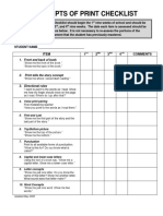 Concepts About Print Checklist