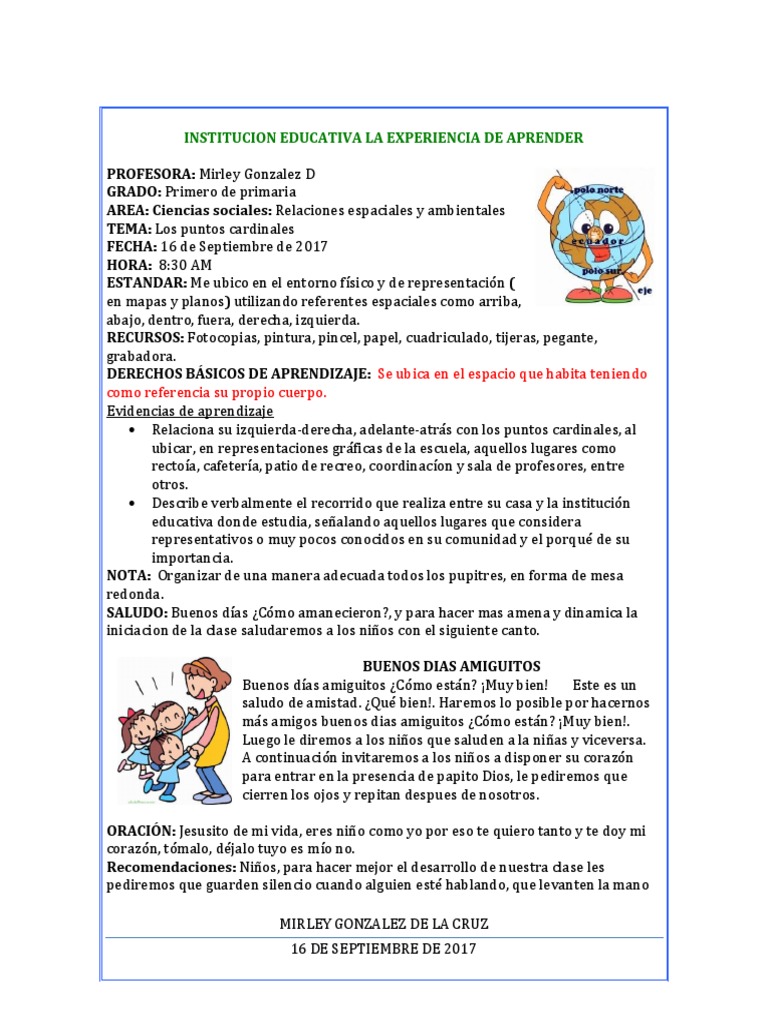 Taller De Puntos Cardinales Science Ciencia Y Tecnologia