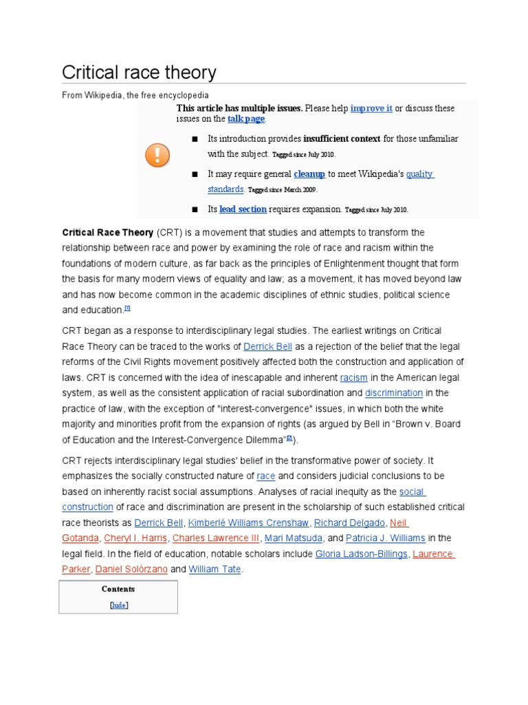Critical Race Theory | PDF | Critical Race Theory | Critical Theory