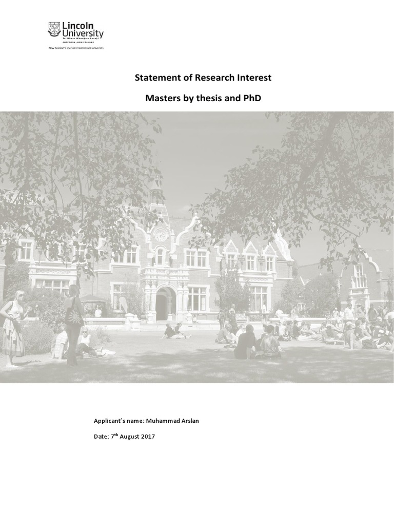 Research Statement (Masters Thesis and PHD) | PDF | Strategic ...
