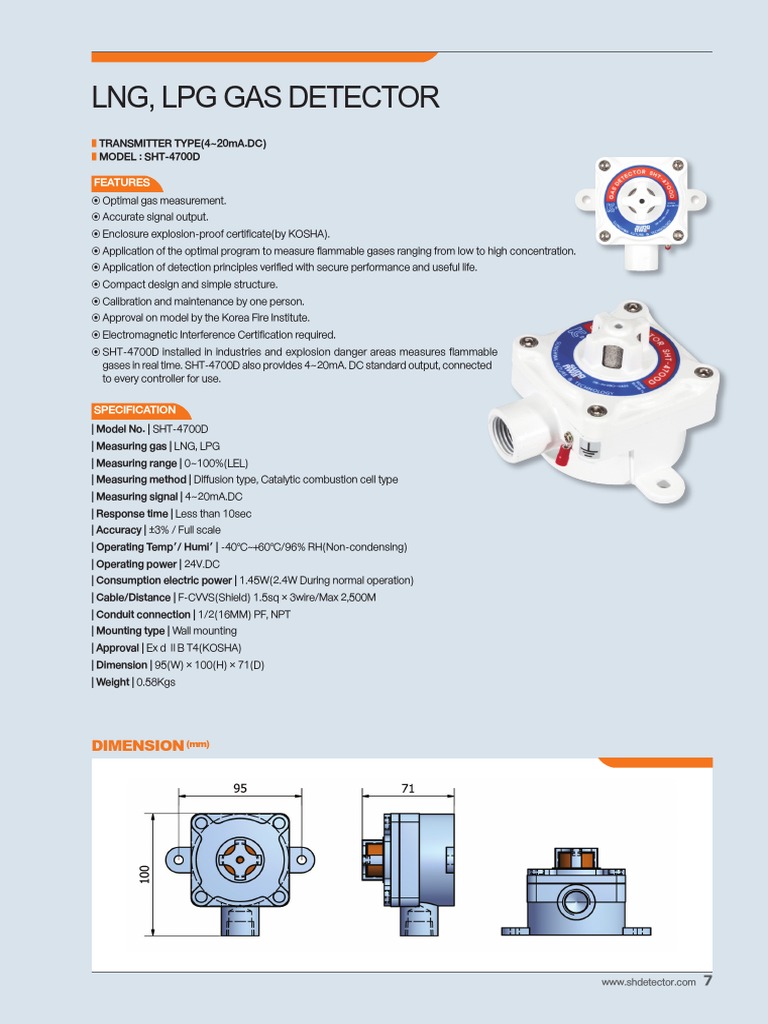 LNG, LPG Gas Detector: Features | PDF