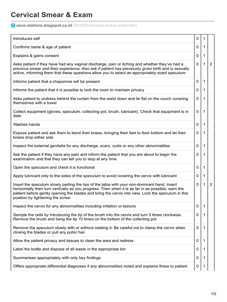 Cervical Smear Examination Guide | PDF | Cervical Cancer | Medical ...