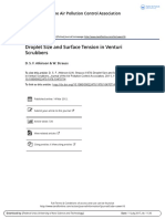 Droplet Size and Surface Tension in Venturi Scrubbers