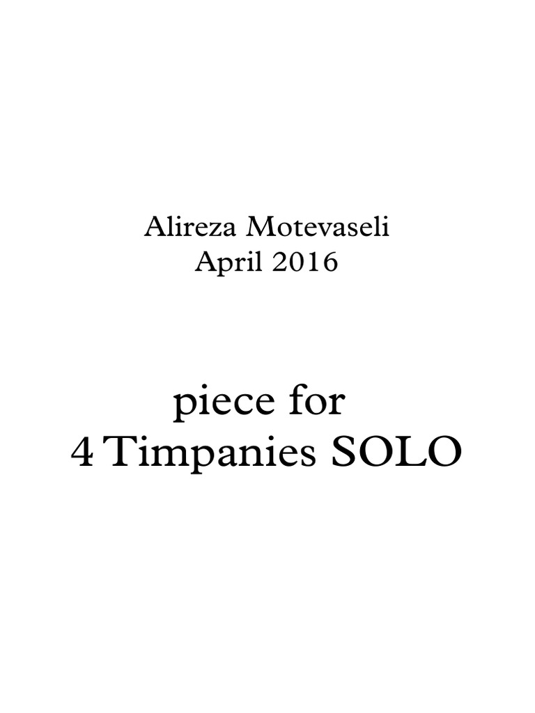 Picec For Timpani SOLO Full Score PDF Musical Forms Elements Of