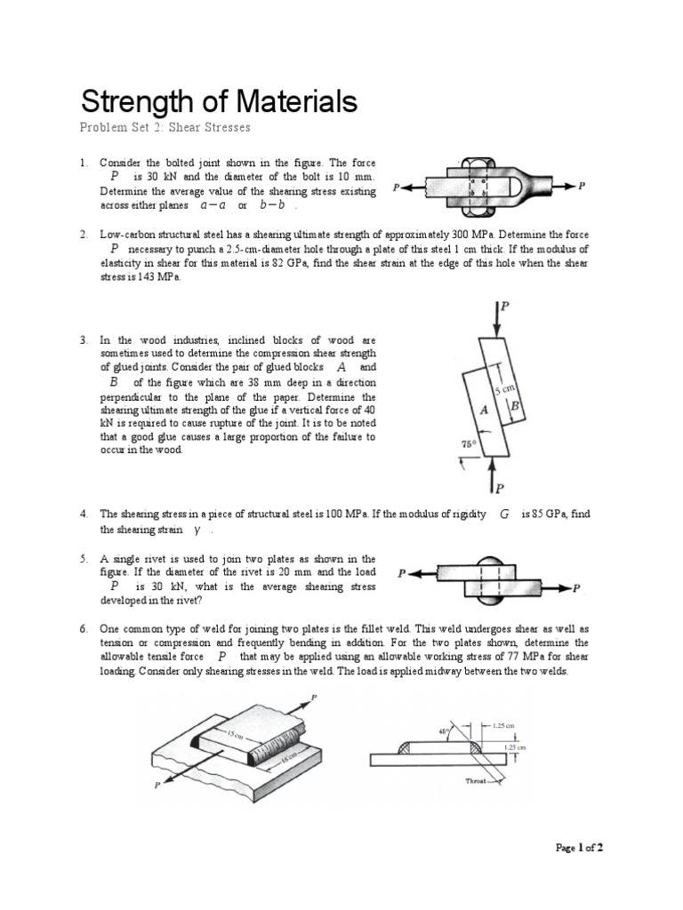 Strength of Materials - Shear Stresses | PDF | Strength Of 