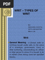 Writ - Types of Writ