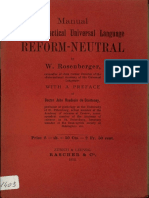 Manual of the Practical Universal Language Reform-Neutral (W. Rosenberger 1912)