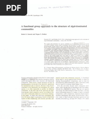 Steneck Dethier 1999 A Functional Group Approach To The Structure Of Algal Dominated Communities Oikos Primary Production Algae